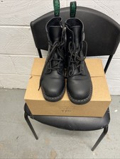 Solovair Men’s Zip Oily Combat Derby Ankle Boots Size 8