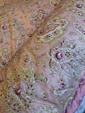 Vintage Feather Eiderdown Quilt Pink Paisley L162cm