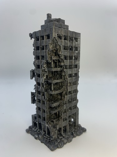 Destroyed skyscraper building - skyscraper,