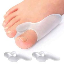 2 Gel Silicone Bunion Toe Corrector Straightener Protector Splint Pads Support