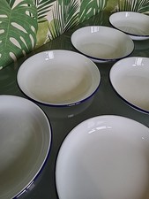 7 Enamel Rice Plates Dishes