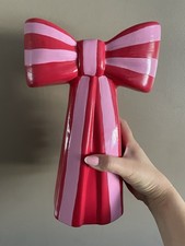Pink and Red Bow Vase Ceramic