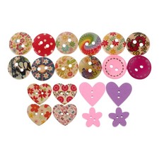  50 Pcs Mixed Color Small Buttons Colorful Flower Sewing Clothing