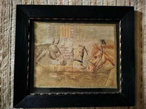 Antique french framed - framed, tapestry