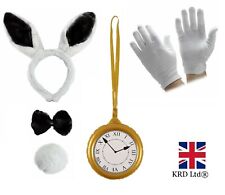 WHITE RABBIT COSTUME Hare Fancy Dress Kids Adult Wonderland Book Week Outfit UK