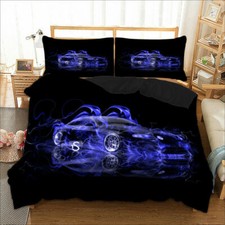 Racing Car Blue Duvet Cover