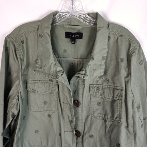 Talbots green embroidered - talbots, xl
