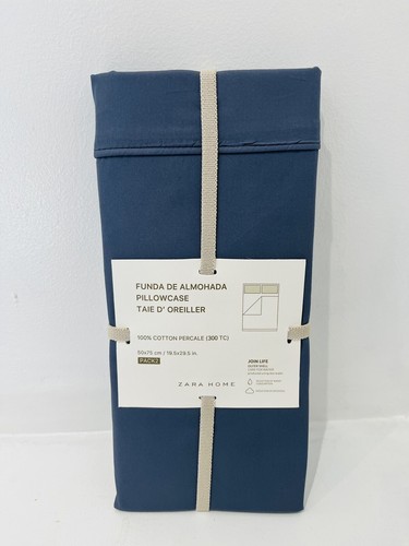 Zara pillowcase blue grey 100 - zara,