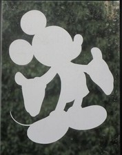 ETCHED GLASS MICKEY MOUSE VINYL STICKER , DECAL FOR PATIO DOOR/WINDOWS, SHOWERS