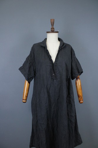 Oska black solid 100 - solid, linen
