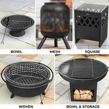 Harrier Luxury Outdoor Fire Pit BBQs [5x Styles/Sizes] | FIRE PIT GRILL UPGRADE