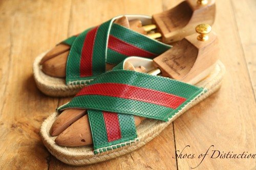 Gucci red green leather - red,