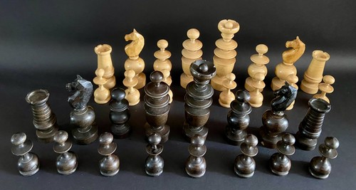 Antique french wooden chess - french,