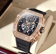 Orologio Richard Fashion Style Rapper Mille Diamanti  Gold Skeleton