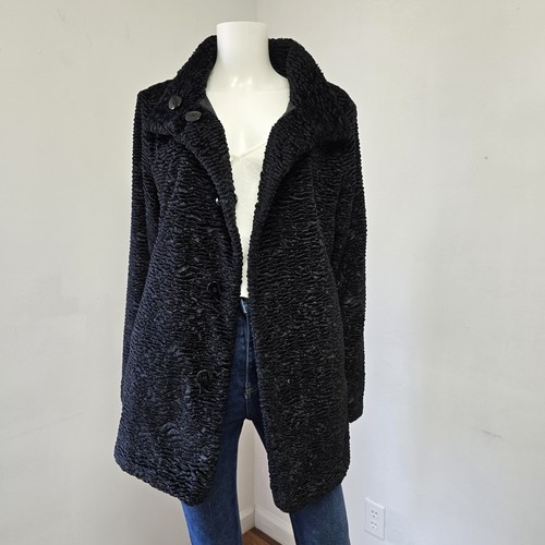 Talbots black faux astrakhan - talbots,