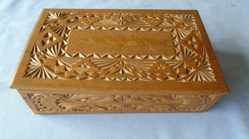 Vintage carved box wood - carved,