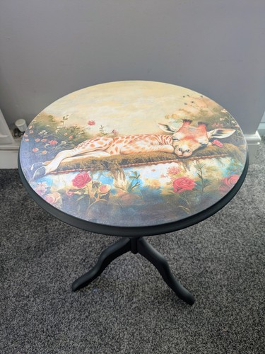 Small side table - small, decoupaged