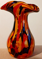 Antique Franz Welz  Czech Bohemian  Glass Red Yellow Green Aventurine  Spatter 