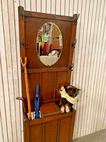 Antique oak hall - antique, stand