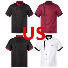 Unisex Classic Chef Coat Short Sleeve Kitchen Chef Jacket for Cooking Uniform