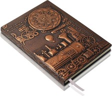 Train Embossed Leather Journal