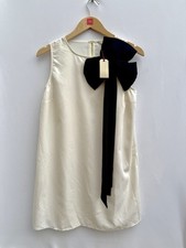 Ted Baker Miselto Contrast Bow Neck Detail Tunic Dress Cream Black UK 10 NWT