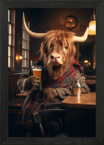 Scottish highland cow framed - scottish,