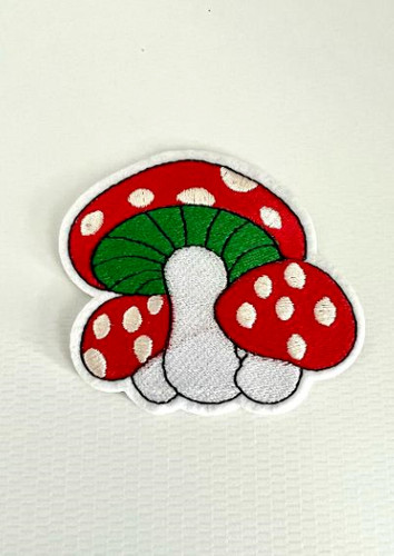 Mushroom iron patch - iron-on,
