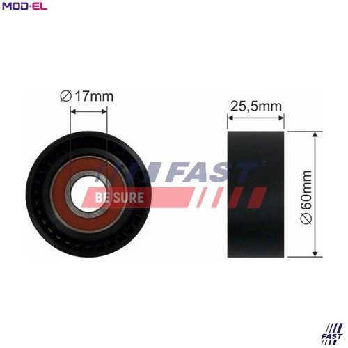 Tensioner pulley vribbed - pulley,