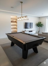 NEW - 7ft Black Cry Wolf - Slate Bed Pool Table - GUN METAL CORNERS