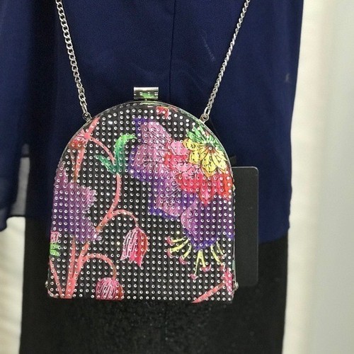 Zara studded floral - , clutch