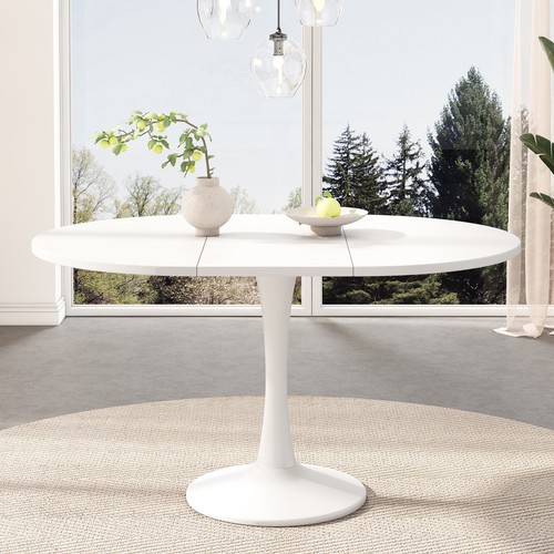 Extendable round dining table - round,