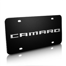Chevrolet Camaro 3D Nameplate Black Stainless Steel License Plate