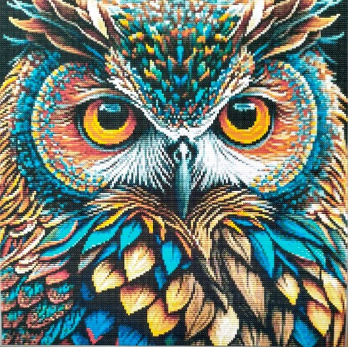 Owl count cross stitch - cross, kit