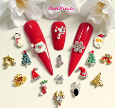 3D Nail Art Xmas Rhinestone Santa Snowman Gingerbread Cane Tree Snowflake Alloys