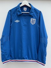 Vintage England Football Drill Top Umbro Blue Training Sweatshirt Mens Small S