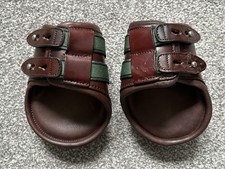 Equipe Leather Fetlock Boots - Brown - Medium - Hook And Loop Fastening