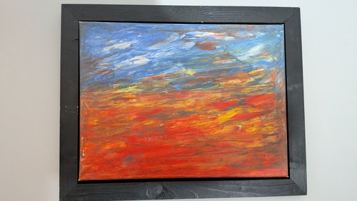 Original framed acrylic oil - acrylic,