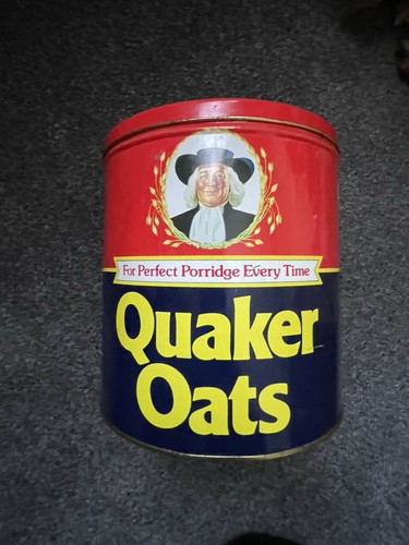 Vintage storage tin quaker - vintage,
