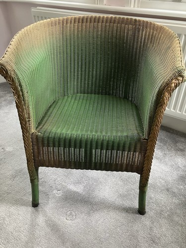 Vintage lloyd loom wicker tub - wicker,
