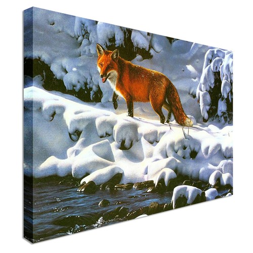 Fox hunting the snow canvas - the,
