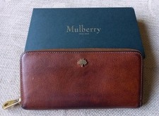 Mulberry Tree Large Zip Around Purse Wallet Oak Brown