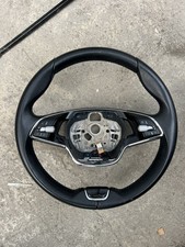 Skoda Octavia MK 4 Multifunction Paddle Leather Steering Wheel 5E3959542