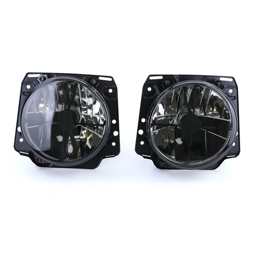 Black smoked chrome headlights - black,
