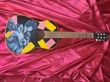 Hand Painted Jimi Hendrix Acoustic Guitar. Unique. Parlour Size 37.5" Hendrix 