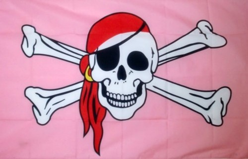 Pirate skull crossbones pink - pirate,
