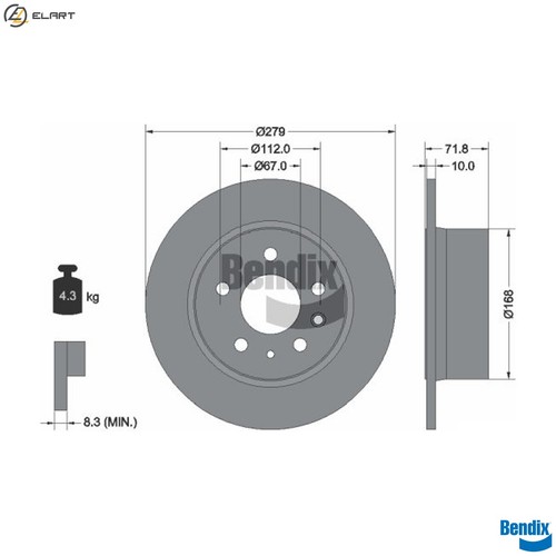 Brake disc bds1712 for - 2x,