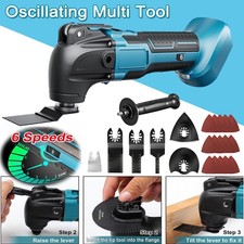 Cordless Oscillating Multi Tool + Accessories 6 Speeds For Makita 18V Battery UK