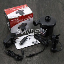 UK ELECTRIC AIR PUMP 12v 240v BATTERY MAINS PLUG FOOT AIR BED BLOW UP