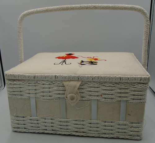 Vintage white decorated sewing - white,